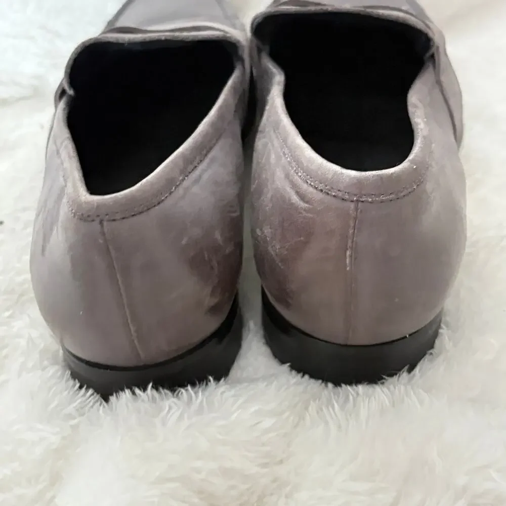 Calvin Klein Mens Loafers 10.5 Gray Leather Dress Shoes Career Work
